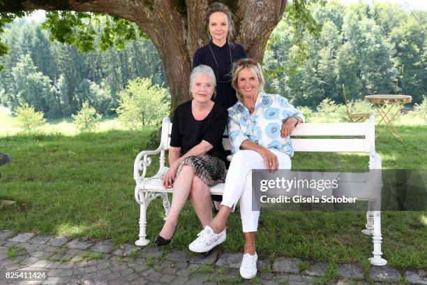 Sissy Hoefferer; Cordula Trantow and Diana Koerner during the 'WaPo Bodensee' photo call at Schloss Freudental on August 1, 2017 in...