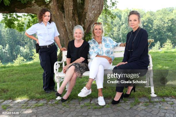 Wendy Guentensperger, Cordula Trantow, Diana Koerner and Sissy Hoefferer during the 'WaPo Bodensee' photo call at Schloss Freudental on August 1,...