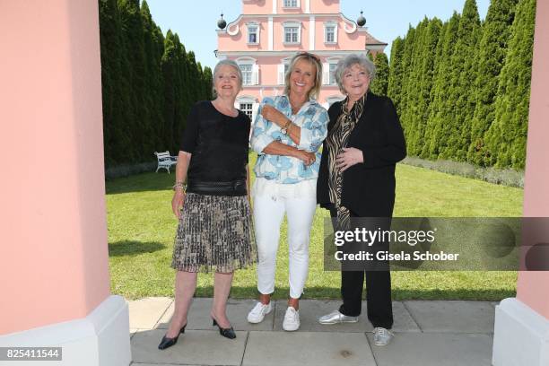 Cordula Trantow, Diana Koerner and Grit Boettcher during the 'WaPo Bodensee' photo call at Schloss Freudental on August 1, 2017 in...