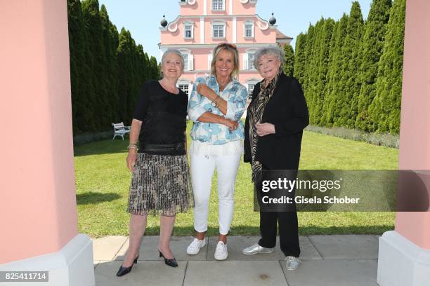 Cordula Trantow, Diana Koerner and Grit Boettcher during the 'WaPo Bodensee' photo call at Schloss Freudental on August 1, 2017 in...