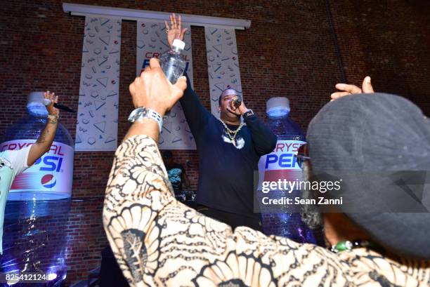 Busta Rhymes and DJ Kool Herc perform at Crystal Pepsi Throwback Tour with Busta Rhymes at Billy's Sports Bar on August 1, 2017 in Bronx City.