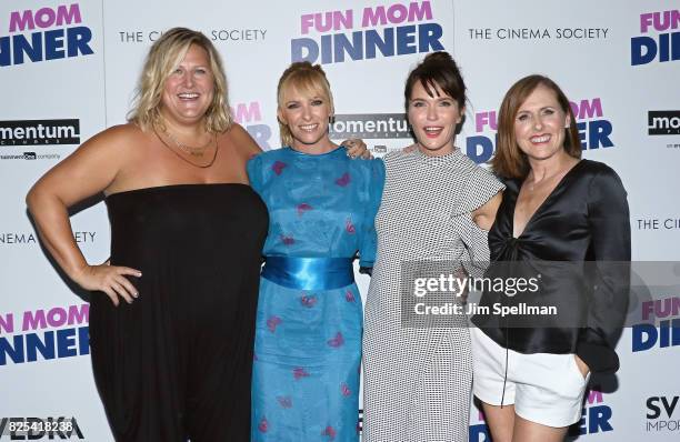Actresses Bridget Everett, Toni Collette, Katie Aselton and Molly Shannon attend the screening of "Fun Mom Dinner" hosted by Momentum Pictures with...