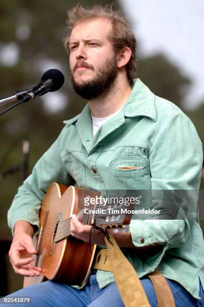 Justin Vernon of Bon Iver performs as part of the Outside Lands Music & Art Festival at Golden Gate Park on August 24, 2008 in San Francisco,...