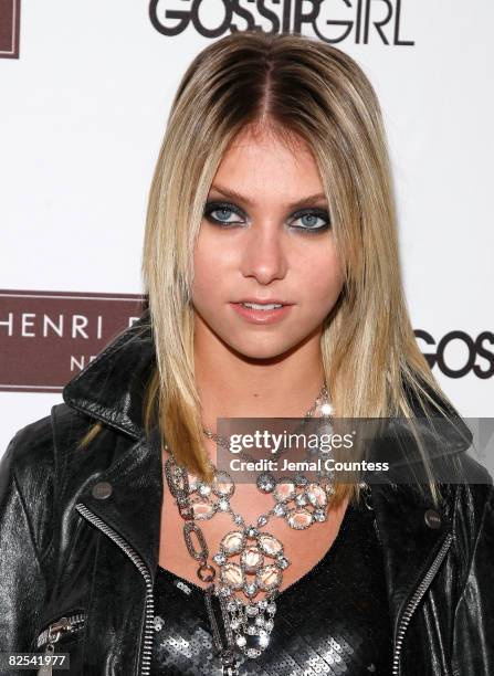 Actress Taylor Momsen attends the Henri Bendel and YSL Beaute's celebration of the new season of "Gossip Girl" at Henri Bendel on August 24, 2008 in...