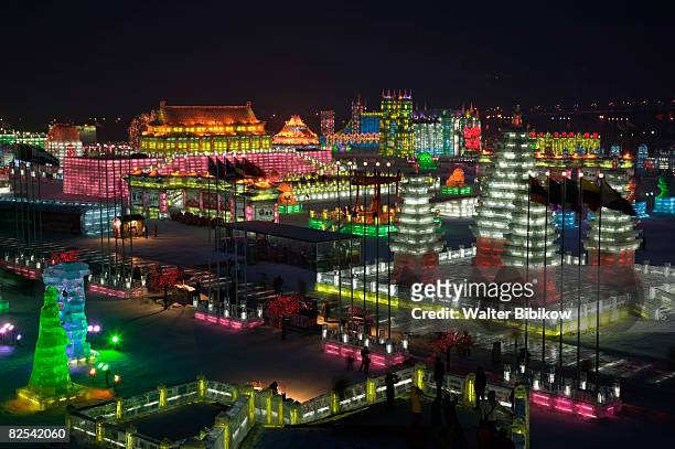 china-heilongjiang-haerbin (harbin): ice and snow  - harbin stock pictures, royalty-free photos & images