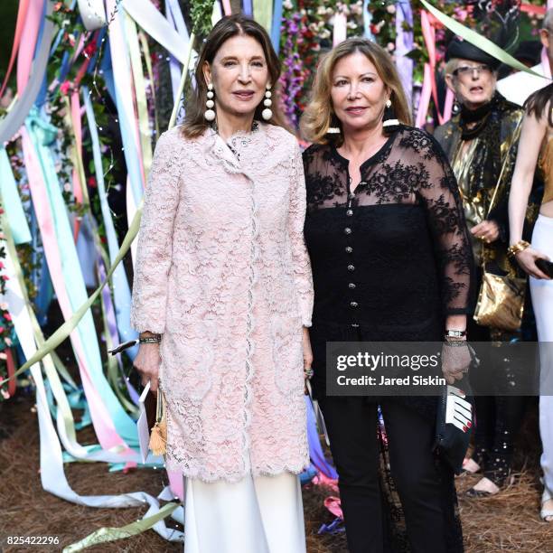 Victoria Wyman and Veronique Bich attend The 24th Annual Watermill Center Summer Benefit & Auction at The Watermill Center on July 29, 2017 in Water...