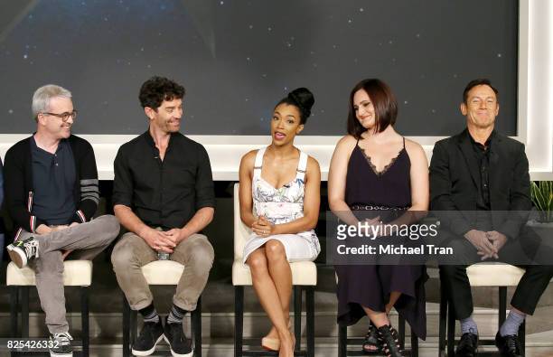 Alex Kurtzman, James Frain, Sonequa Martin-Green, Mary Chieffo and Jason Isaacs of 'Star Trek: Discovery' speak onstage during the 2017 Summer TCA...