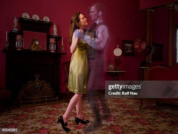 woman dancing with ghost - hot love bildbanksfoton och bilder