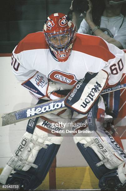 Canadiens goaltender Jose Theodore in a game at the Molson Centre during the 1996-97 season