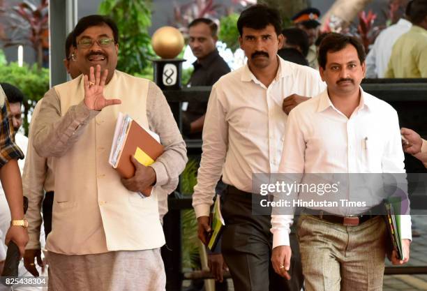 Sudhir Mungantiwar at Vidhan Bhavan for Monsoon Assembly Session, on August 1, 2017 in Mumbai, India.