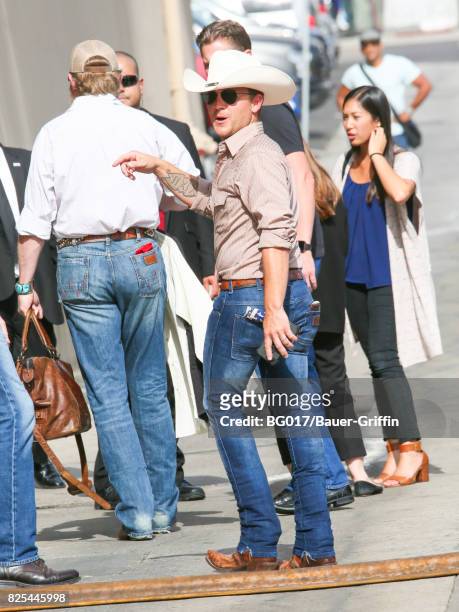 Justin Moore is seen at 'Jimmy Kimmel Live' on August 01, 2017 in Los Angeles, California.