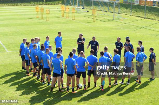 Team meeting during the training camp on august 2, 2017 in Schladming, Austria.