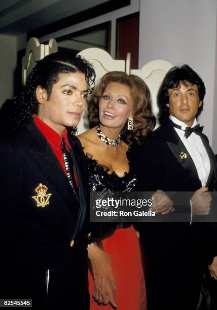 Michael Jackson, Sophia Loren and Sylvester Stallone