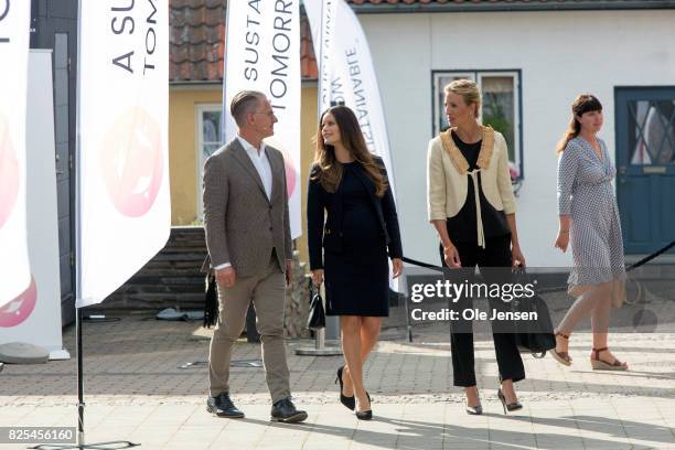 Princess Sofia of Sweden together with Bo Nielsson and Susanne Johansson arrive to the Granslosa Moten's Sustainability and future seminar, 'A...