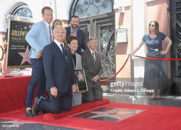 Will Arnett, Jennifer Aniston, Ben Allen, Jeff Zarrinnam, Jason Bateman, and President & CEO Hollywood Chamber of Commerce Leron Gubler attend The...
