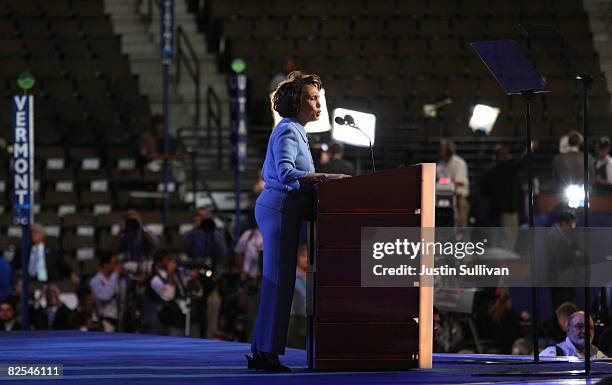 Former US Secretary of Labor Alexis Herman addresses the crowd during day one of the Democratic National Convention at the Pepsi Center August 25,...