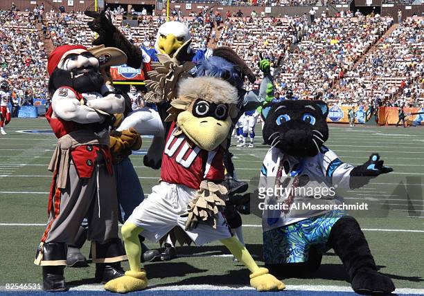 Team mascots entertain fans at the 2007 Pro Bowl game at Aloha Stadium on February 10, 2007 in Honolulu, Hawaii.
