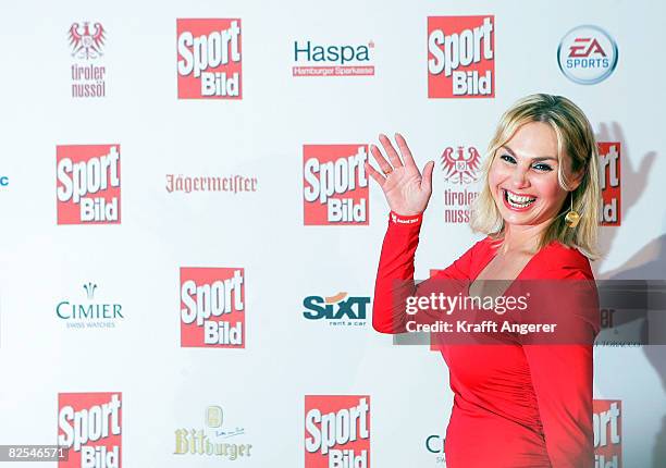 Actress Christine Zierl attends the Sport Bild Award 2008 at the Elb Lounge August 25, 2008 in Hamburg, Germany.