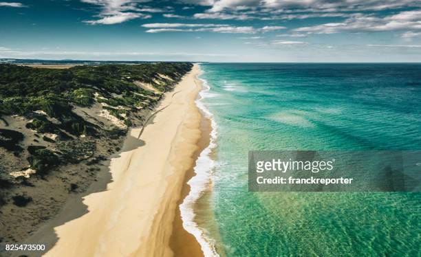 aerial view of the southern australian coastline - new south wales stock pictures, royalty-free photos & images