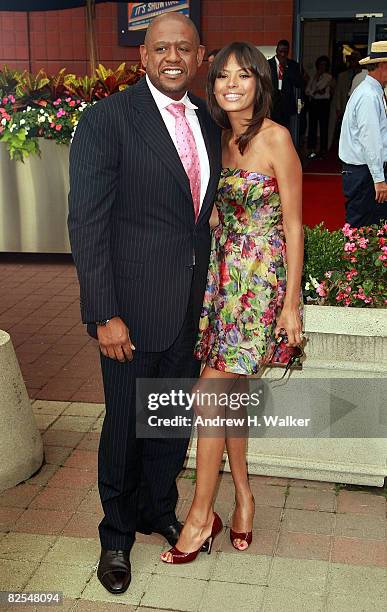 Actor Forest Whitaker and Keisha Whitaker attend the 40th Anniversary opening night celebration during the 2008 US Open at the President's Gate at...