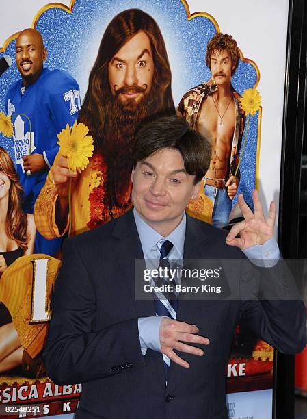 Actor Mike Myers arrives at the Los Angeles Premiere of "The Love Guru" held at Grauman's Chinese Theatre in June 11, 2008 in Hollywood, California.