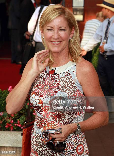 Chris Evert attends the 40th Anniversary opening night celebration during the 2008 US Open at the President's Gate at the USTA Billie Jean King...