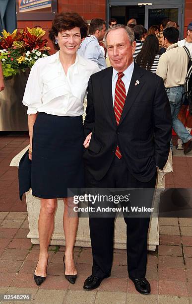 Diana Taylor and New York City Mayor Michael Bloomberg attend the 40th Anniversary opening night celebration during the 2008 US Open at the...