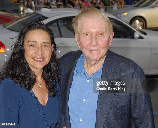 Sumner Redstone and guest arrive at the Los Angeles Premiere of "The Love Guru" held at Grauman's Chinese Theatre in June 11, 2008 in Hollywood,...