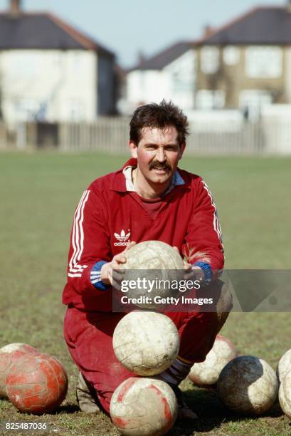 England Test Cricket player Graham Gooch pictured as he prepares for the up coming season, by training with West Ham United Football Club at Chadwell...