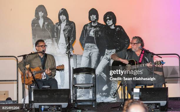 Actor Fred Armisen, musician Billy Idol and musician Steve Jones perform on stage at the 2017 Johnny Ramone tribute and special screening of 'Buffalo...