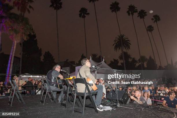 Actor Fred Armisen and musician Steve Jones perform on stage at the 2017 Johnny Ramone tribute and special screening of 'Buffalo '66' at the...