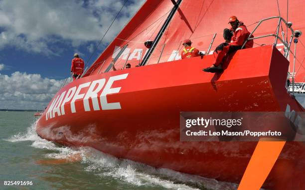 The MAPFRE crew compete in preliminary heats during Aberdeen Asset Management Cowes Week on August 1, 2017 in Cowes, England.