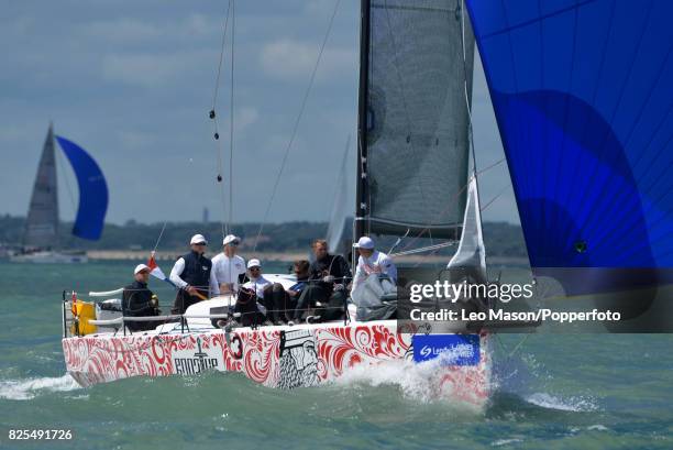 Teams compete in preliminary heats during Aberdeen Asset Management Cowes Week on August 1, 2017 in Cowes, England.