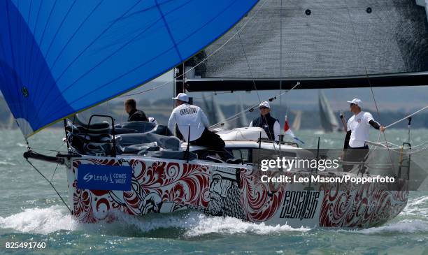 Teams compete in preliminary heats during Aberdeen Asset Management Cowes Week on August 1, 2017 in Cowes, England.