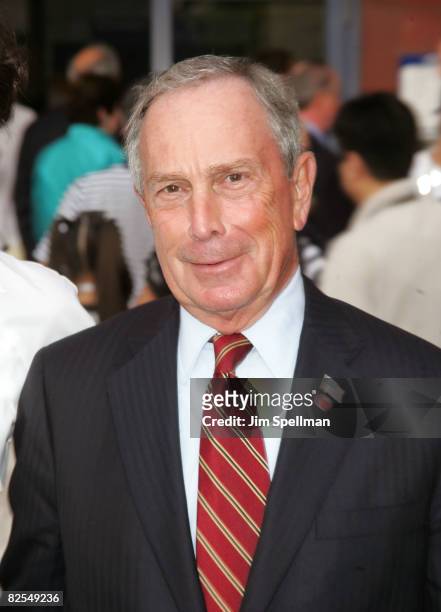 New York City Mayor Michael Bloomberg attends the 40th Anniversary opening night celebration during the 2008 US Open at the President's Gate at the...