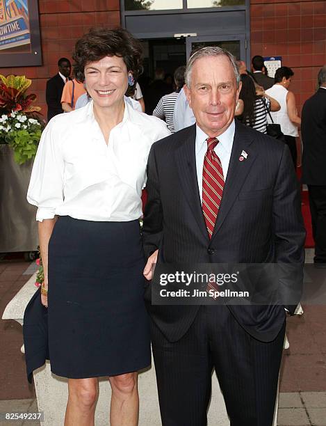 Diana Taylor and New York City Mayor Michael Bloomberg attend the 40th Anniversary opening night celebration during the 2008 US Open at the...