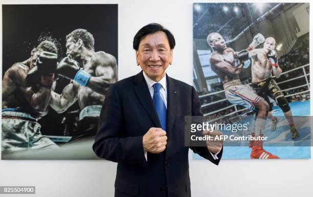 International Boxing Association president Wu Ching-Kuo poses for a picture at their headquarters at the the International House of Sport complex on...