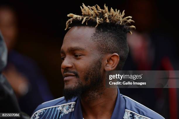 Kwesta during the Carling Black Label Champion Cup match between Orlando Pirates and Kaizer Chiefs at FNB Stadium on July 29, 2017 in Johannesburg,...