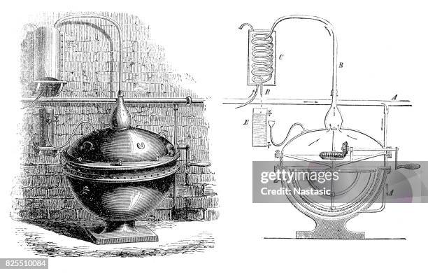 apparatus for distillation - distillation stock illustrations