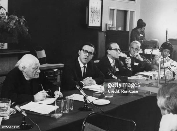 Panel discussion at the World Council of Churches Consultation on Race at Notting Hill Ecumenical Centre in London, 21st May 1969. From left to...