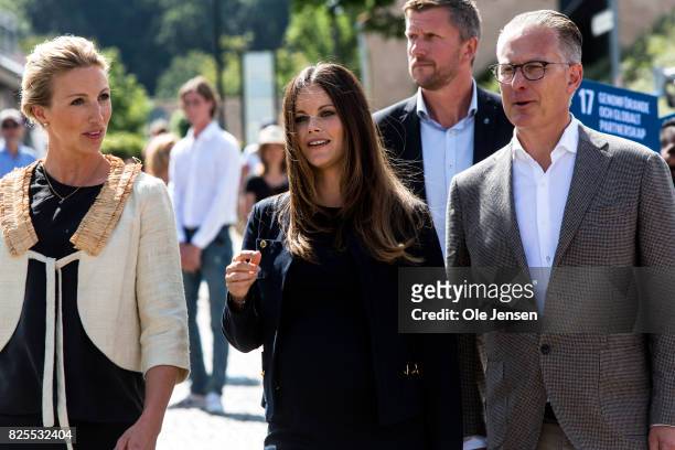 Princess Sofia of Sweden together with Bo Nilsson and Susanne Johansen, Secretary General for 'A Sustainable Tomorrow' during their participation in...