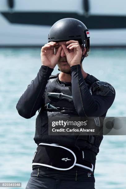 Pierre Casiraghi is seen on board of Malizia during the 36th Copa Del Rey Mafre Sailing Cup on August 2, 2017 in Palma de Mallorca, Spain.