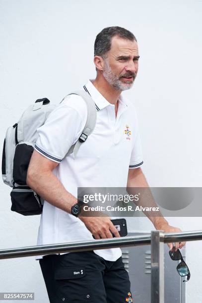 King Felipe VI of Spain attends the 36th Copa Del Rey Mafre Sailing Cup on August 2, 2017 in Palma de Mallorca, Spain.