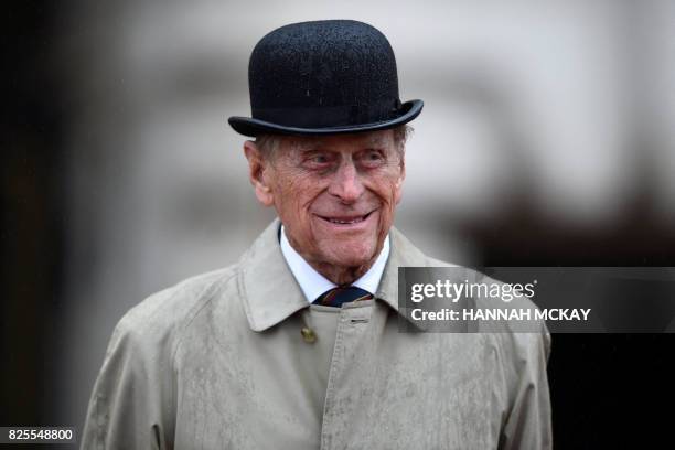 Britain's Prince Philip, Duke of Edinburgh, in his role as Captain General, Royal Marines, attends a Parade to mark the finale of the 1664 Global...