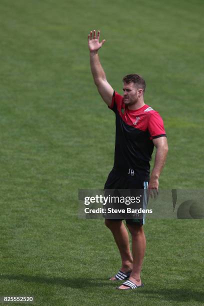 James Horwill of Harlequins during a training session at the Adi-Dassler Stadion on August 2, 2017 in Herzogenaurach, Germany.