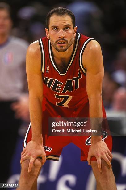 Rex Chapman of the Miami Heat during a NBA basketball game against the Washington Bullets at USAir Arena on April 1, 1996 in Landover, Maryland.