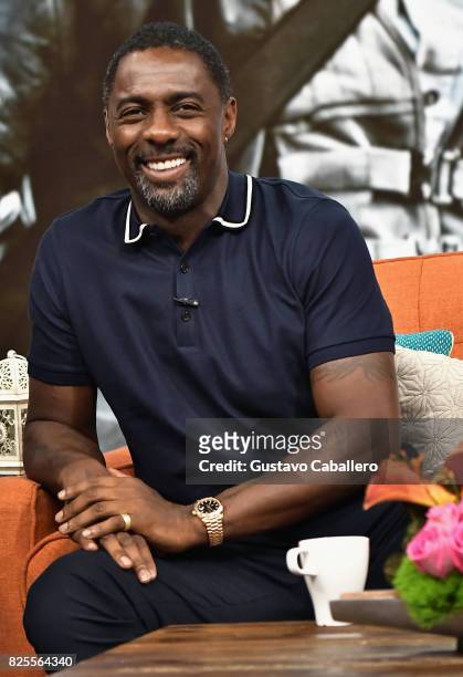 Actor Idris Elba is seen on the set of 'Despierta America' to promote the film 'Dark Tower' at Univision Studios on August 2, 2017 in Miami, Florida.
