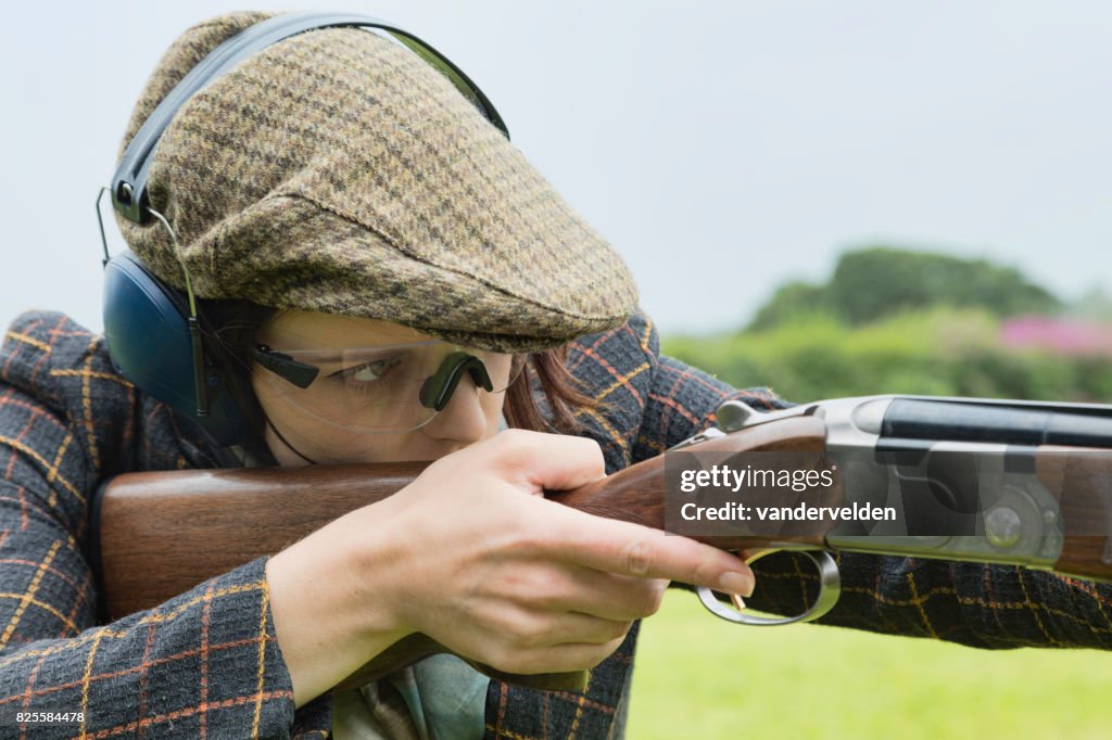 Country gal out shooting