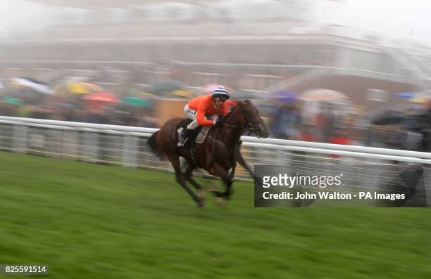 Truth or Dare ridden by jockey Daniel Tudhope on his way to winning the Cantor Fitzgerald Handicap during day two of the Qatar Goodwood Festival at...