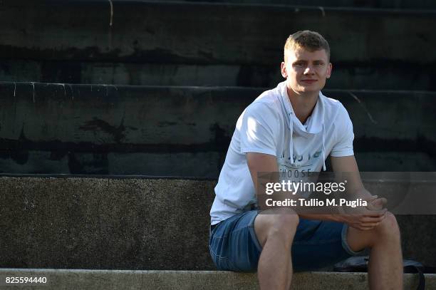 Pavel Dawidowicz looks on during a training session after the presentation of Giuseppe Bellusci as new player of US Citta' di Palermo at Carmelo...